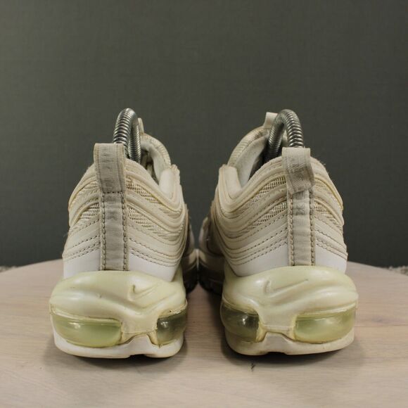 Nike Air Max 97 Womens 8 White Beige Leather Mesh Athletic Sneakers - Picture 7 of 11